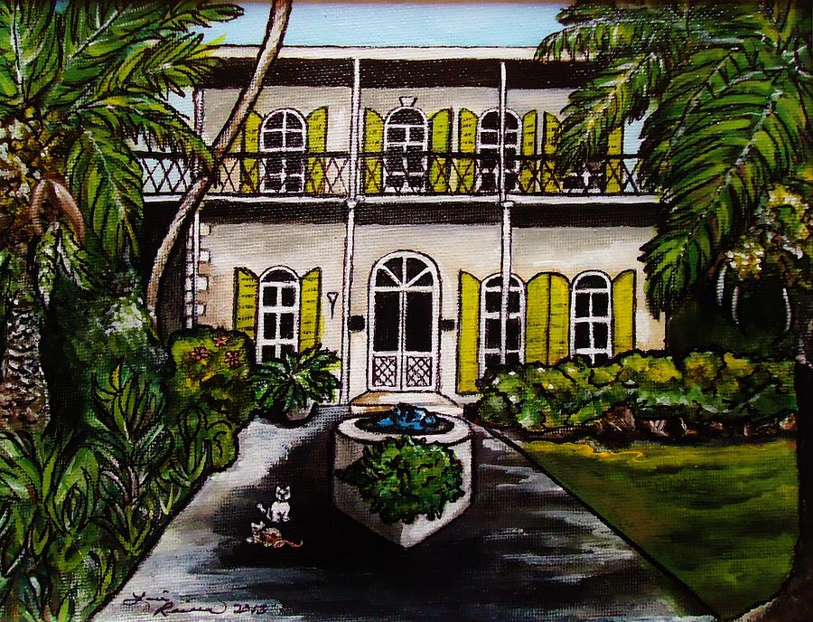 Landmark Painting - Hemingway Home Key West by Lois Rivera