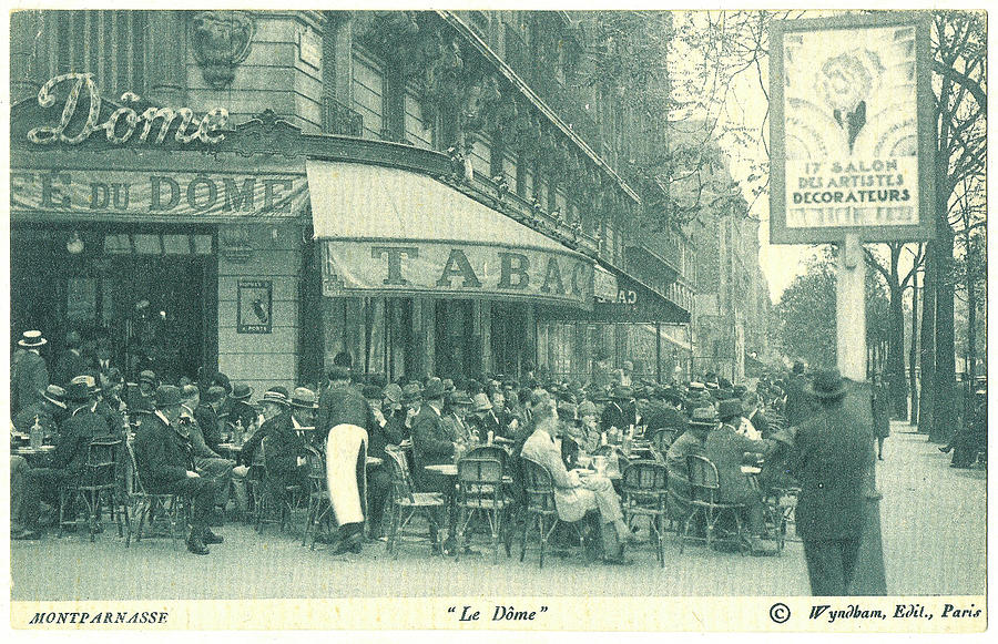 Le Dome Cafe Photograph - Hemingways Paris 1925 by Ira Shander
