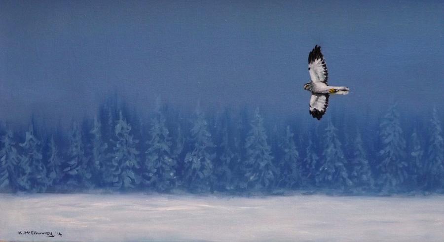 Hawk Painting - Hen Harrier by Kieran McElhinney