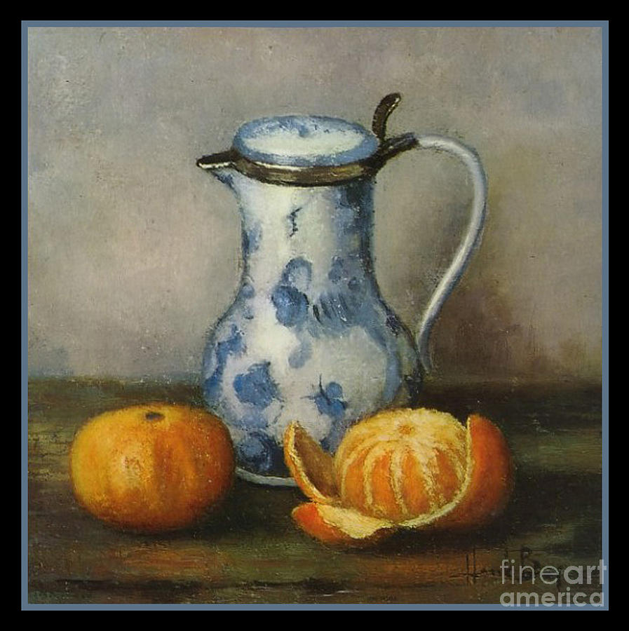Henk Bos Fruits Still Life Tangerine With Pitcher Digital Art by Pierpont Bay Archives 