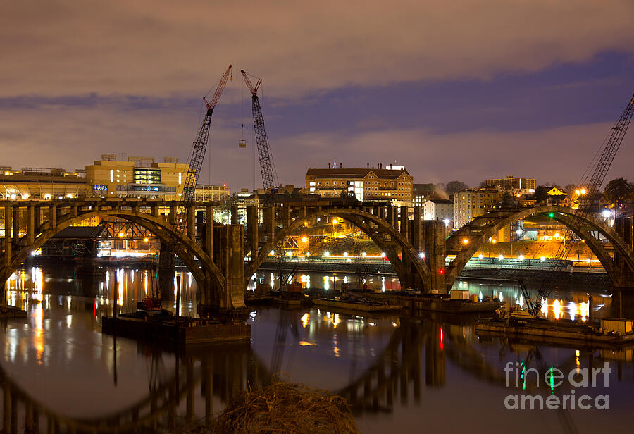 Knoxville Photograph - Henley Street Bridge Renovation by Douglas Stucky