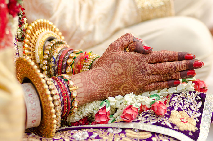 Henna and bridal jewelry, wedding, India Photograph by Mahesh Hariani