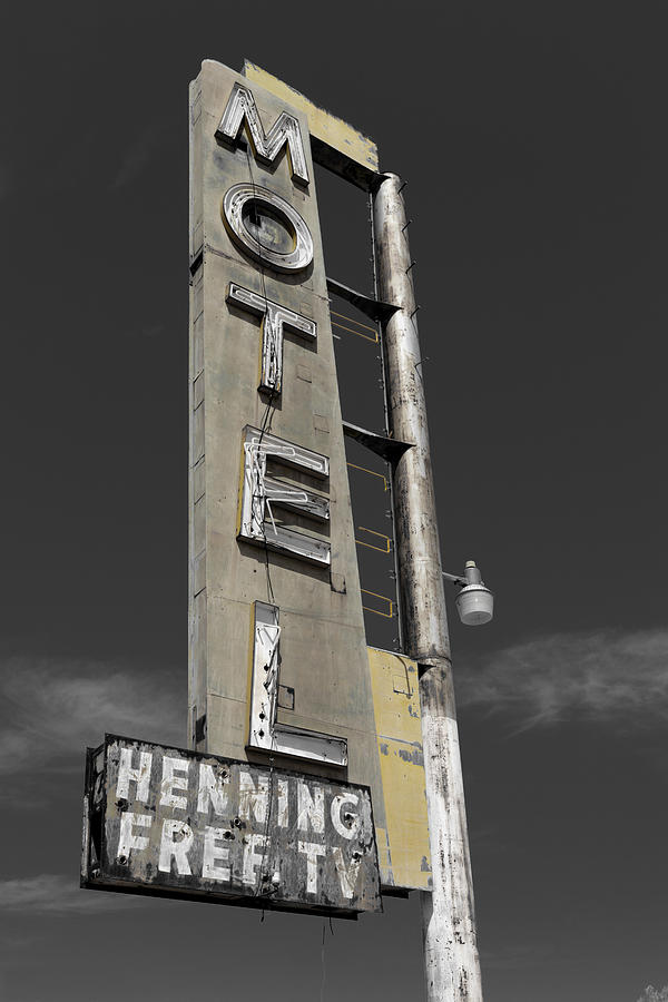 Henning Motel Selective Color Photograph by Rick Pisio