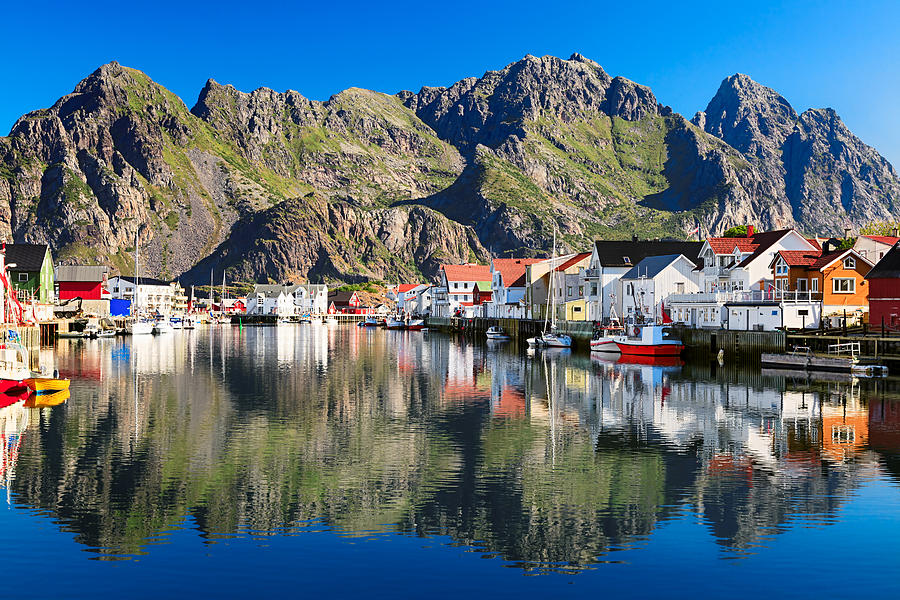 Henningsvaer, picturesque Norwegian fishing village in Lofoten islands Photograph by Rusm