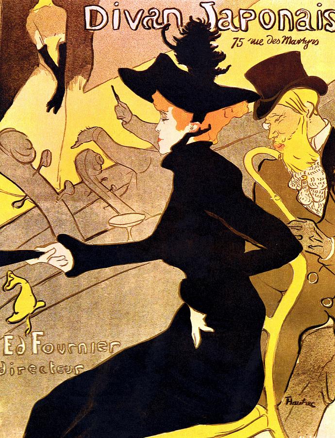 Divan Japonais Poster Drawing by Henri de Toulouse-Lautrec