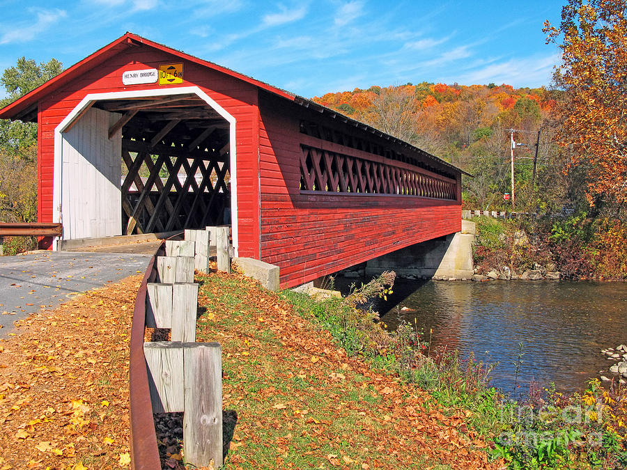 Henry Covered Bridge Near Bennington Vermont 0103 Photograph By Jack   Henry Covered Bridge Near Bennington Vermont 0103 Jack Schultz 