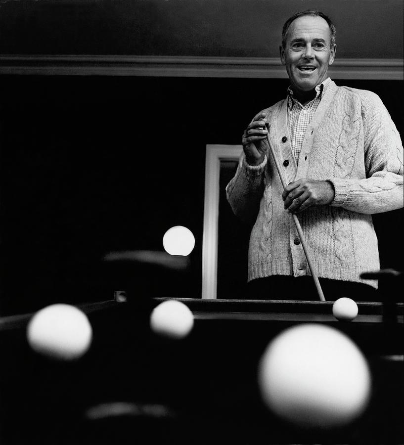 Henry Fonda By A Pool Table Photograph by Chadwick Hall