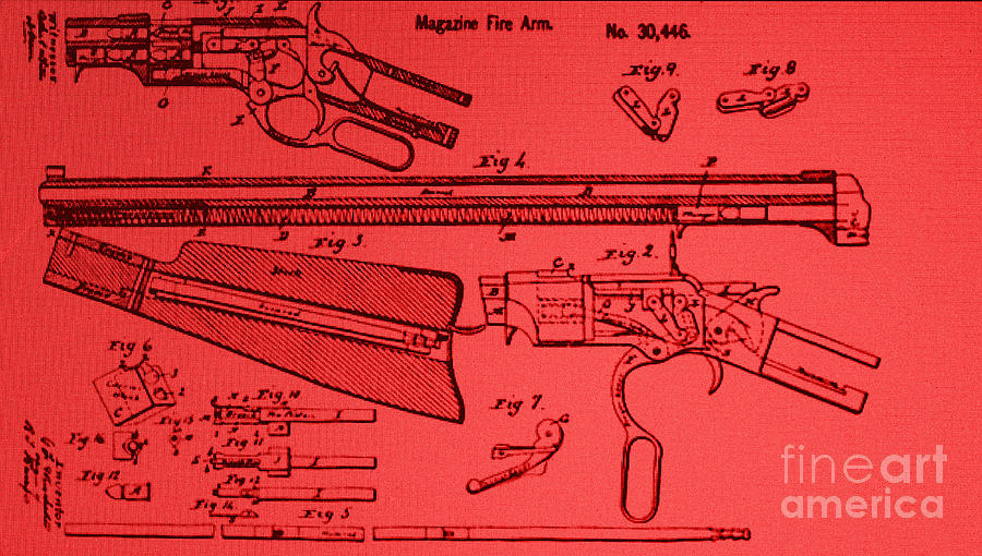 Henry Rifle Patent Drawing Photograph by Steven Parker