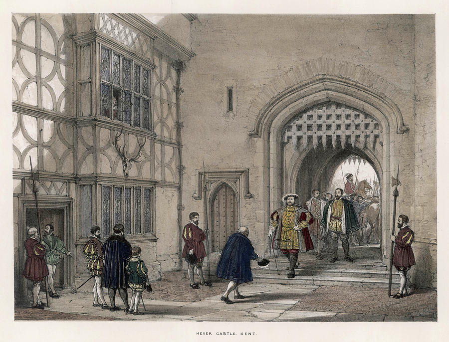 Castle Drawing - Henry Viii Arrives At Hever Castle by Mary Evans Picture Library