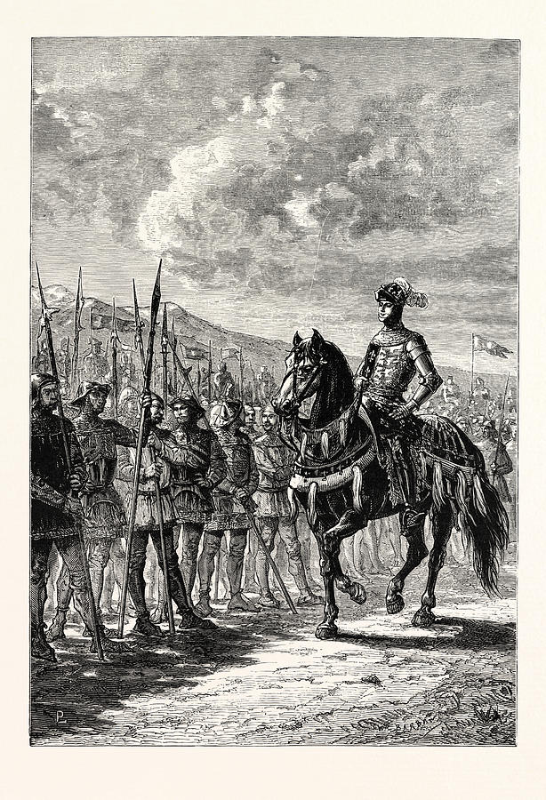 Henry Y. Reviewing His Troops Before Agincourt Drawing by English ...