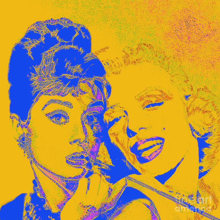 Marilyn Monroe Photograph - Hepburn and Monroe 20130331v2 square by Wingsdomain Art and Photography