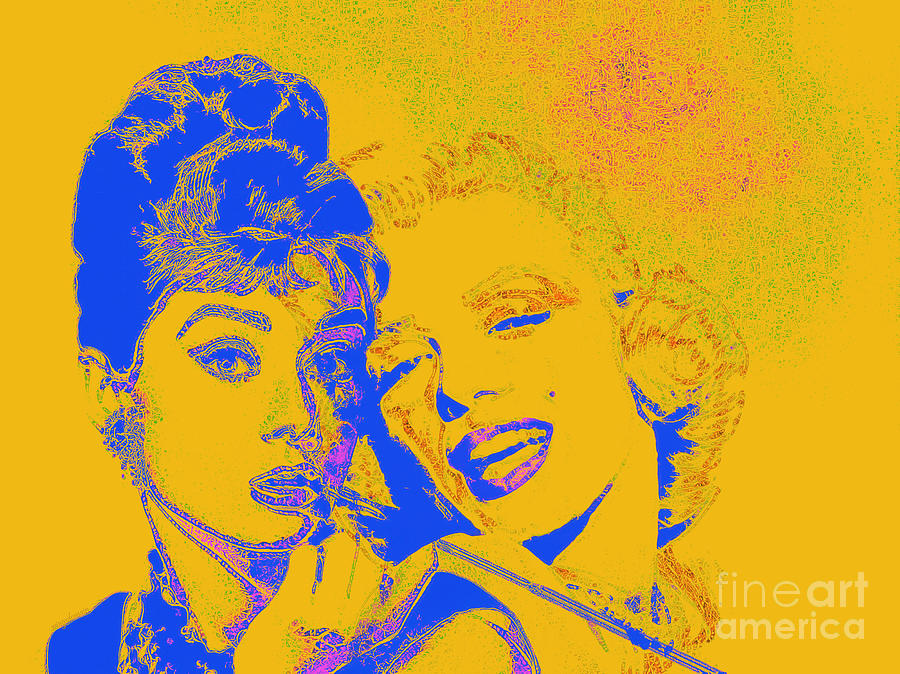 It Movie Photograph - Hepburn and Monroe 20130331v2 by Wingsdomain Art and Photography