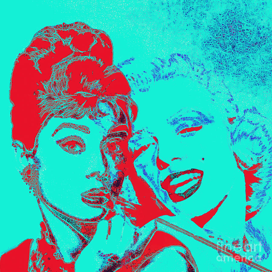 Marilyn Monroe Photograph - Hepburn and Monroe 20130331v2p128 square by Wingsdomain Art and Photography