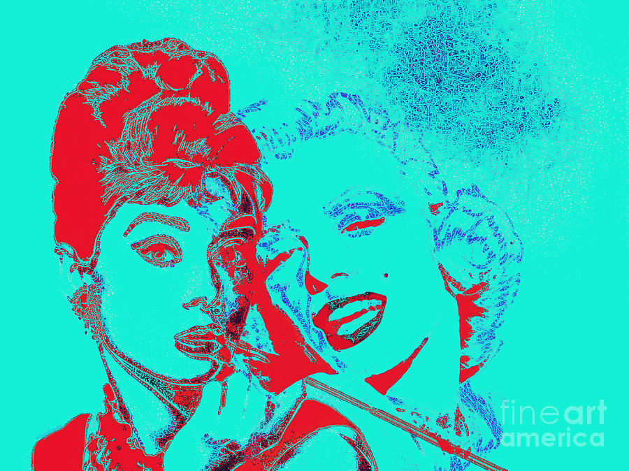 It Movie Photograph - Hepburn and Monroe 20130331v2p128 by Wingsdomain Art and Photography
