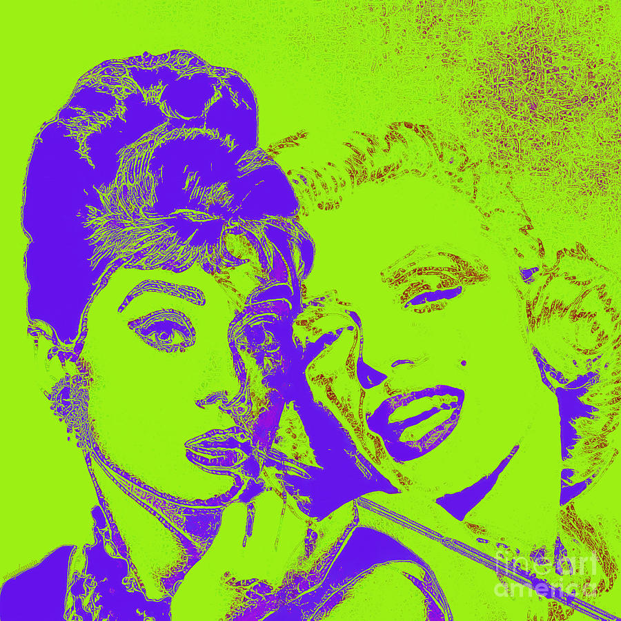 Marilyn Monroe Photograph - Hepburn and Monroe 20130331v2p38 square by Wingsdomain Art and Photography
