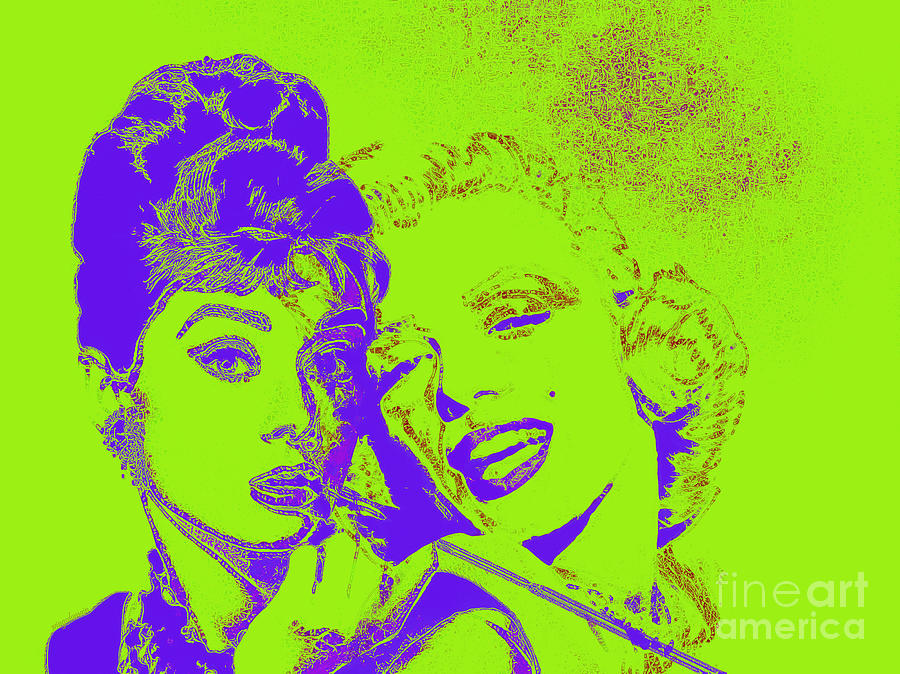 It Movie Photograph - Hepburn and Monroe 20130331v2p38 by Wingsdomain Art and Photography