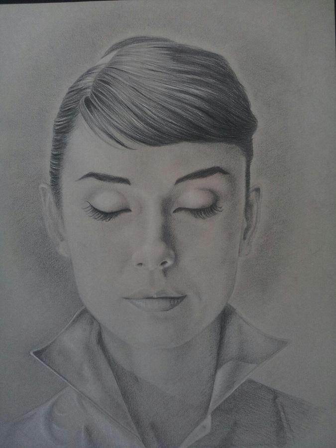 Audrey Hepburn Drawing - Hepburn by Jose Lopez