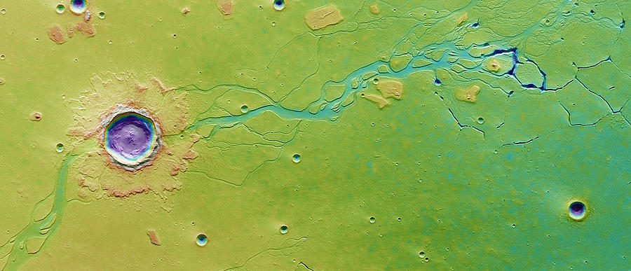 Hephaestus Fossae, Mars Photograph by Science Source