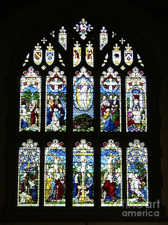 Stained Glass Windows Photograph - Heptonstall Chapel Window by Carolyn Burns Bass