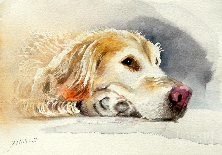 Her Dog Painting by Yoshiko Mishina