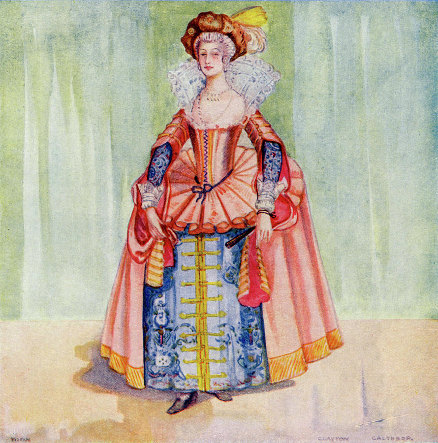 Her Farthingale Holds The Panels Drawing by Mary Evans Picture Library ...