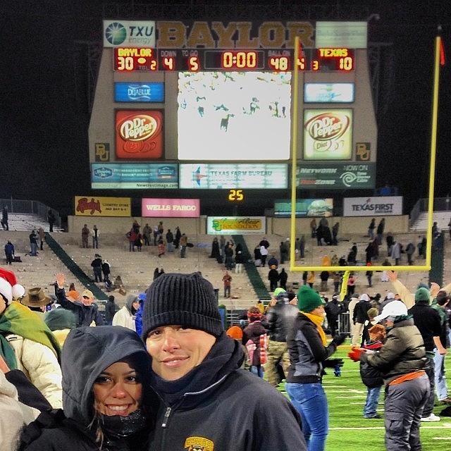 Her First Baylor Game... 24 Degrees Photograph by Michael Sitzman