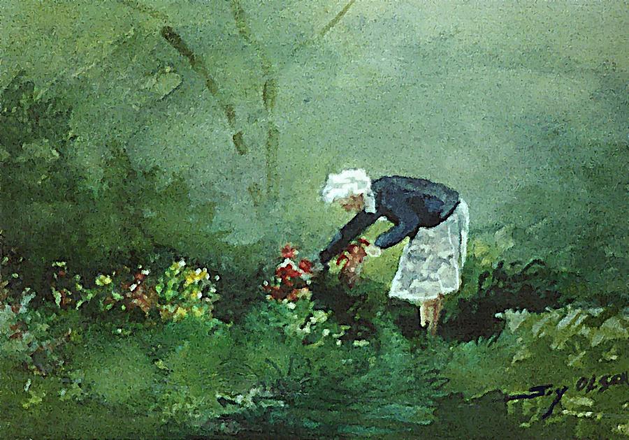 Flower Painting - Her Flowers by Joy Nichols
