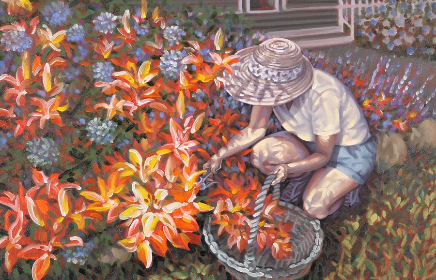 Her Garden Painting by Gary M Long