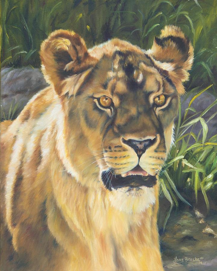 Her - Lioness Painting by Lori Brackett