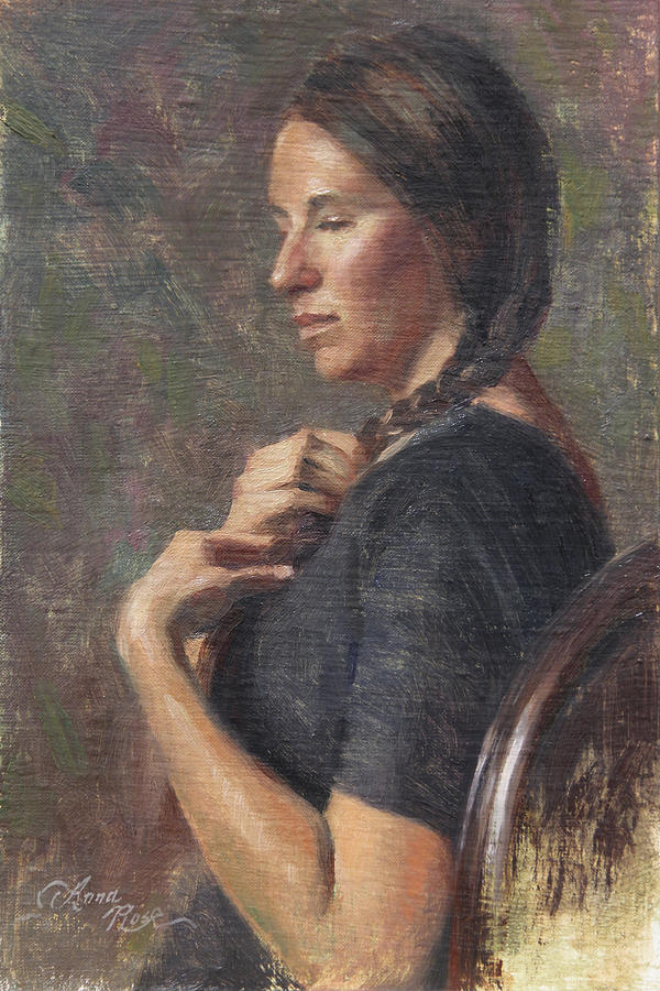 Braid Painting - Her Long Braid by Anna Rose Bain Braid Painting - Her Long Braid by Anna Rose Bain