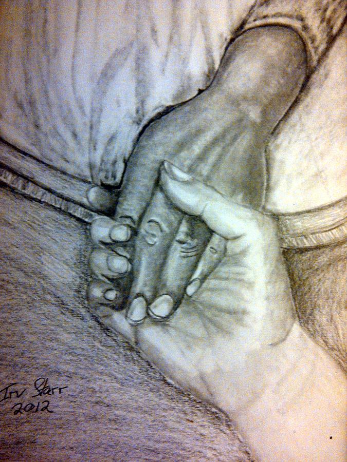 Parenthood Movie Drawing - Her Mothers Hand by Irving Starr