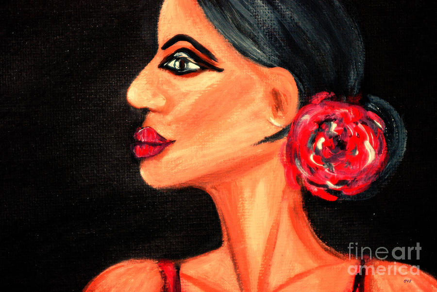 Her Pretty Face Painting by Oksana Semenchenko