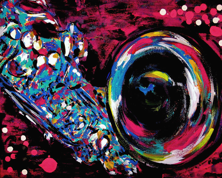 Abstract Painting - Her Sax by Noelle Rollins