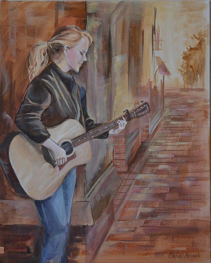 Musician Painting - Her Song by Elena Broach