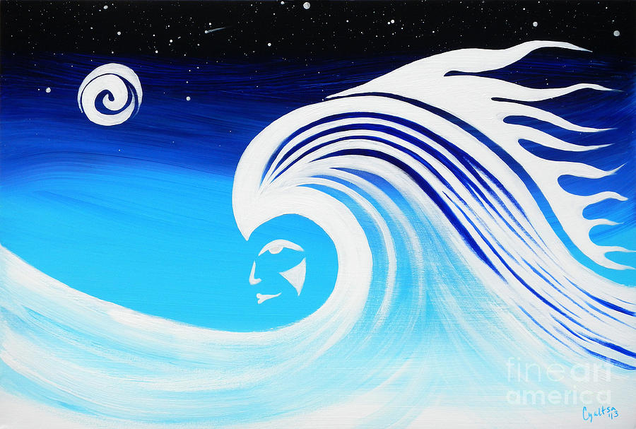 Her Wave Painting by A Cyaltsa Finkbonner