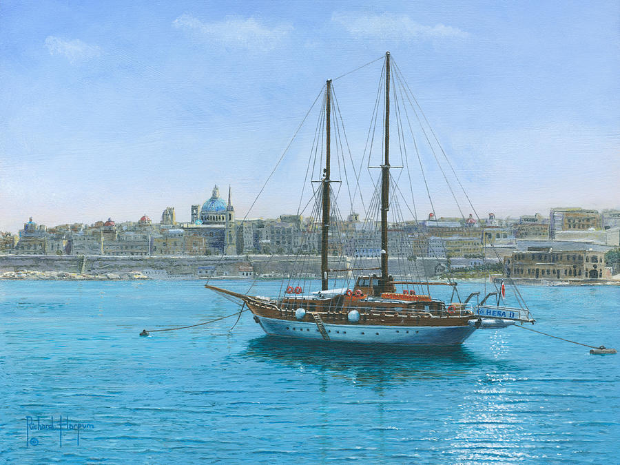 City Scene Painting - Hera 2 Valletta Malta by Richard Harpum