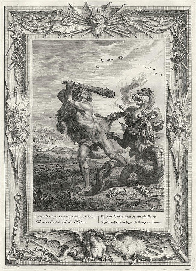 Herakles Must Slay The Hydra Of Nemea Drawing by Mary Evans Picture Library