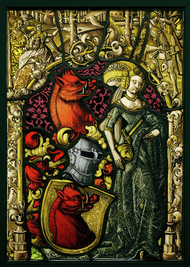 Heraldic Painting - Heraldic Panel With The Arms Of The Eberler Family Unknown by Litz Collection