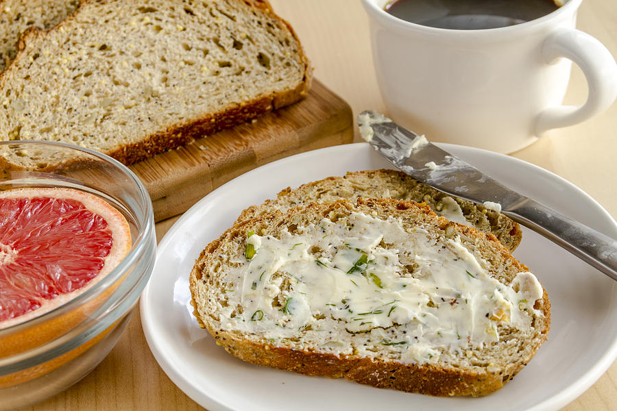 Herb Butter and Whole Grain Bread Photograph by Teri Virbickis