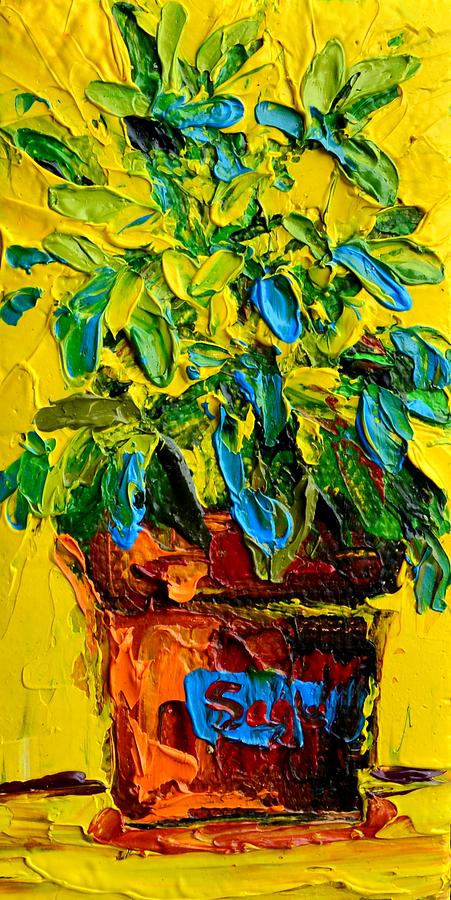 Herbal Plant Sage Tea Painting by Patricia Awapara