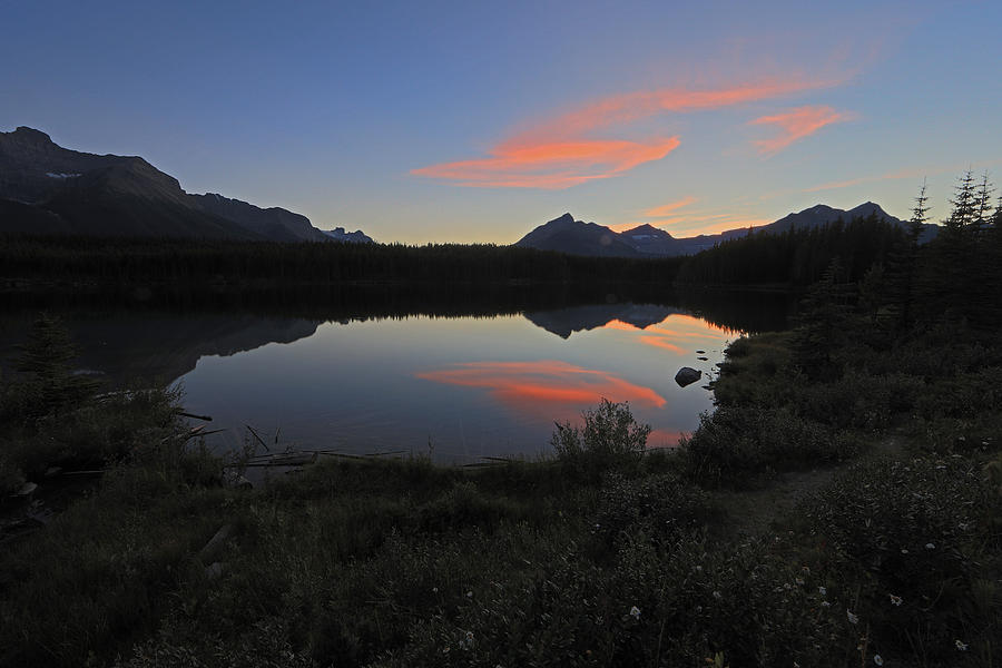 Herbert Lake Sunset Banff National Park Photograph by Jack Nevitt