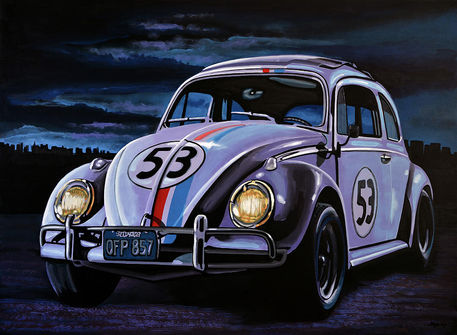 Herbie The Love Bug Painting Painting by Paul Meijering