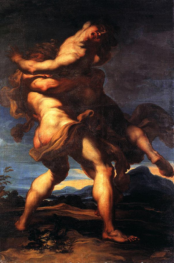 Hercules and Antaeus Painting by Gaudenzio Ferrari