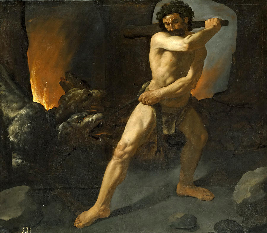 Hercules and Cerberus Painting by Francisco de Zurbaran