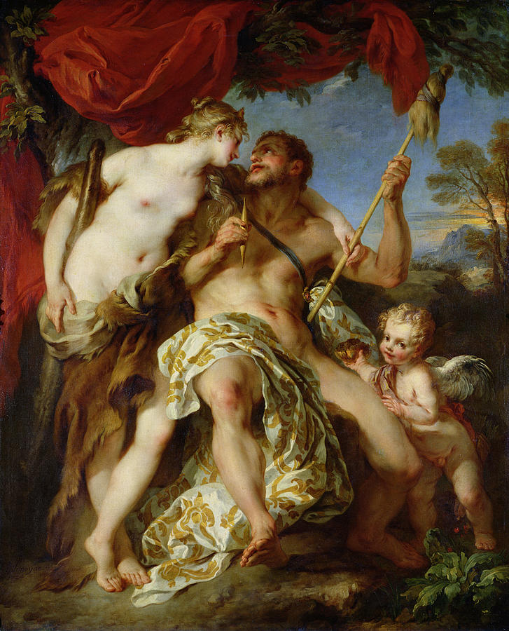 Club Photograph - Hercules And Omphale, 1724 Oil On Canvas by Francois Lemoyne