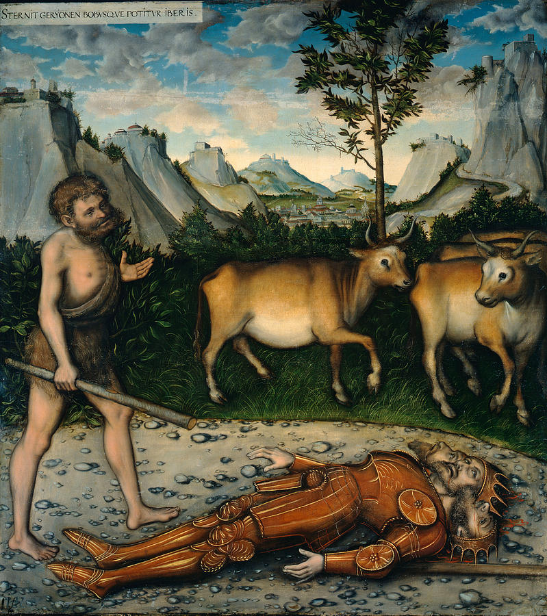 Hercules and the Cattle of Geryones Painting by Workshop of Lucas Cranach the Elder