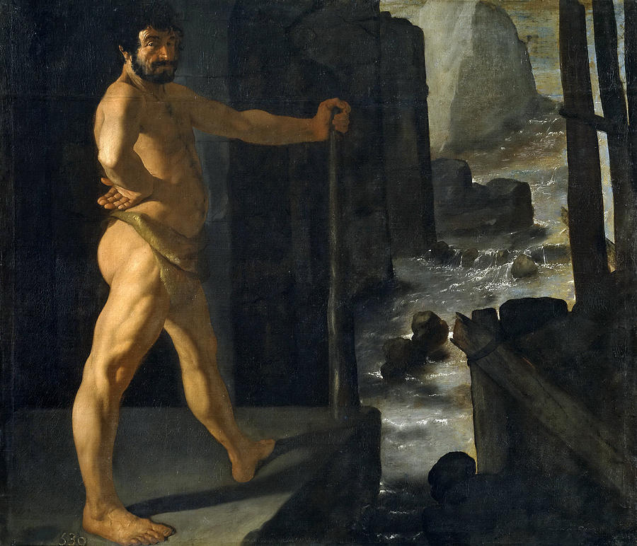 Hercules Diverts the River Alpheus Painting by Francisco de Zurbaran