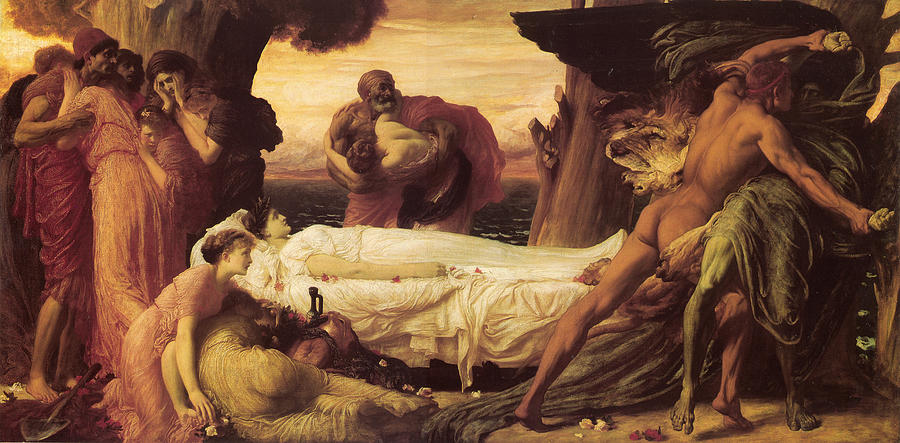 Hercules Wrestles with Death Painting by Frederick Leighton