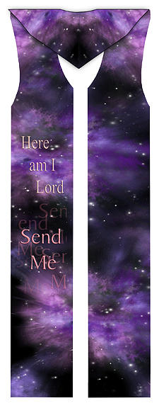 Here Am I Lord Send Me Cotton Clergy Stole Tapestry - Textile by Julie Rodriguez Jones