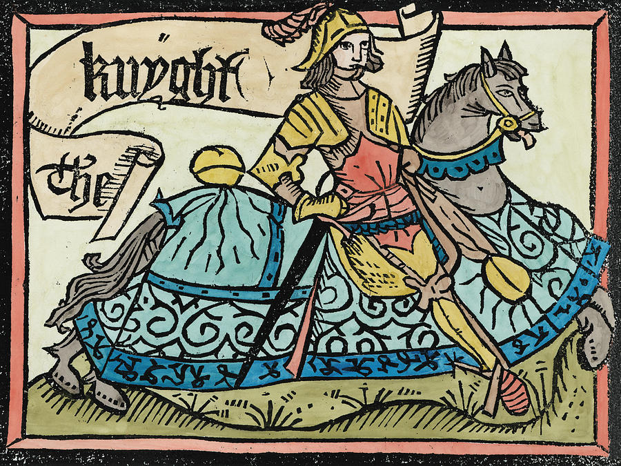 Knight Photograph - Here Begynneth The Knightes Tale, Illustration From The Canterbury Tales By Geoffrey Chaucer by English School